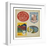 Vintage Travel Collage I-null-Framed Art Print