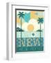 Vintage Travel Explore New Horizons-Michael Mullan-Framed Art Print