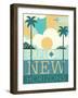 Vintage Travel Explore New Horizons-Michael Mullan-Framed Art Print