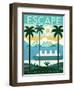 Vintage Travel Island Escape-Michael Mullan-Framed Art Print