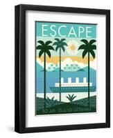 Vintage Travel Island Escape-Michael Mullan-Framed Art Print