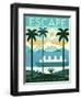 Vintage Travel Island Escape-Michael Mullan-Framed Art Print