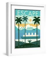 Vintage Travel Island Escape-Michael Mullan-Framed Art Print