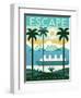 Vintage Travel Island Escape-Michael Mullan-Framed Art Print