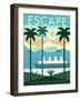 Vintage Travel Island Escape-Michael Mullan-Framed Art Print