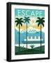 Vintage Travel Island Escape-Michael Mullan-Framed Art Print