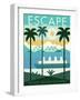Vintage Travel Island Escape-Michael Mullan-Framed Art Print