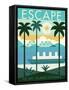 Vintage Travel Island Escape-Michael Mullan-Framed Stretched Canvas