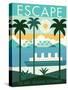 Vintage Travel Island Escape-Michael Mullan-Stretched Canvas