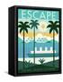 Vintage Travel Island Escape-Michael Mullan-Framed Stretched Canvas