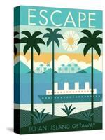 Vintage Travel Island Escape-Michael Mullan-Stretched Canvas