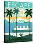 Vintage Travel Island Escape-Michael Mullan-Stretched Canvas