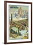 Vintage Travel Poster for Chamonix, France-Found Image Press-Framed Giclee Print