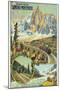 Vintage Travel Poster for Chamonix, France-Found Image Press-Mounted Giclee Print