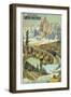 Vintage Travel Poster for Chamonix, France-Found Image Press-Framed Giclee Print