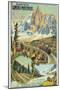 Vintage Travel Poster for Chamonix, France-Found Image Press-Mounted Giclee Print