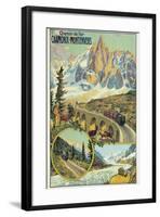 Vintage Travel Poster for Chamonix, France-Found Image Press-Framed Giclee Print