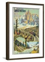 Vintage Travel Poster for Chamonix, France-Found Image Press-Framed Giclee Print