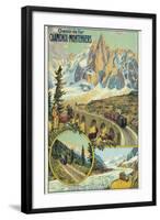 Vintage Travel Poster for Chamonix, France-Found Image Press-Framed Giclee Print