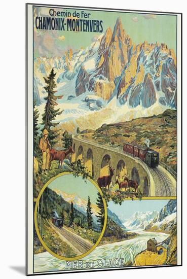 Vintage Travel Poster for Chamonix, France-Found Image Press-Mounted Giclee Print