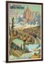 Vintage Travel Poster for Chamonix, France-null-Framed Premium Giclee Print