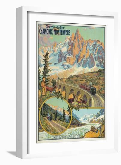 Vintage Travel Poster for Chamonix, France-null-Framed Art Print