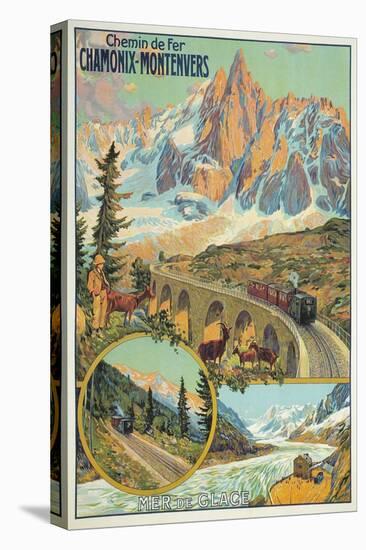 Vintage Travel Poster for Chamonix, France-null-Stretched Canvas
