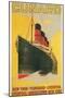 Vintage Travel Poster for Cunard Line-null-Mounted Art Print