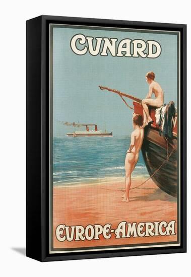 Vintage Travel Poster for Cunard Line-null-Framed Stretched Canvas
