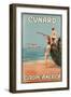 Vintage Travel Poster for Cunard Line-null-Framed Art Print