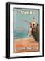 Vintage Travel Poster for Cunard Line-null-Framed Art Print