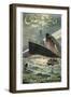 Vintage Travel Poster for Cunard Lines-null-Framed Art Print