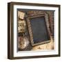 Vintage Treasure Map, Old Compass Still Life-Andrey_Kuzmin-Framed Art Print