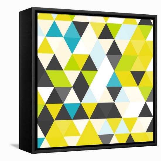 Vintage Triangle Pattern.Geometric Hipster Retro Background with Place for Your Text. Retro Triangl-Veronika M-Framed Stretched Canvas