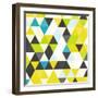 Vintage Triangle Pattern.Geometric Hipster Retro Background with Place for Your Text. Retro Triangl-Veronika M-Framed Art Print