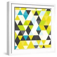 Vintage Triangle Pattern.Geometric Hipster Retro Background with Place for Your Text. Retro Triangl-Veronika M-Framed Art Print