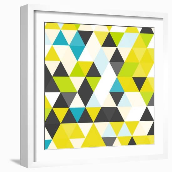 Vintage Triangle Pattern.Geometric Hipster Retro Background with Place for Your Text. Retro Triangl-Veronika M-Framed Art Print