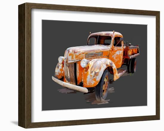 Vintage Truck V-Emily Kalina-Framed Art Print