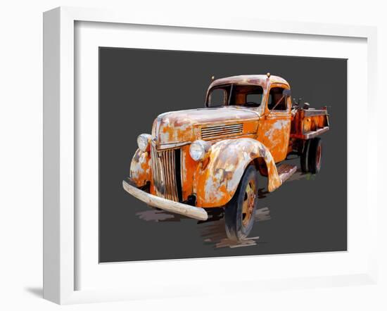 Vintage Truck V-Emily Kalina-Framed Art Print