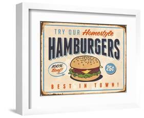 Vintage Try Our Homestyle Hamburgers-Real Callahan-Framed Art Print