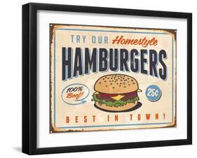 Vintage Try Our Homestyle Hamburgers-Real Callahan-Framed Art Print