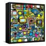 Vintage TV (Vector)-Tom and Kwikki-Framed Stretched Canvas