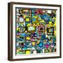 Vintage TV (Vector)-Tom and Kwikki-Framed Art Print