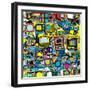 Vintage TV (Vector)-Tom and Kwikki-Framed Art Print