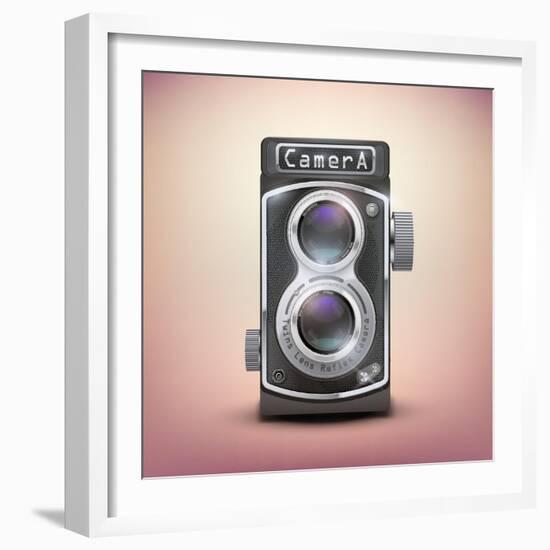 Vintage Twin Lens Reflex Camera-Batareykin-Framed Art Print