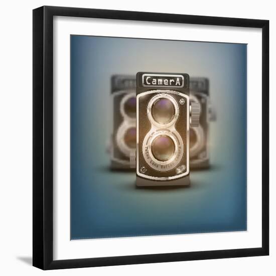 Vintage Twin Lens Reflex Cameras-Batareykin-Framed Art Print