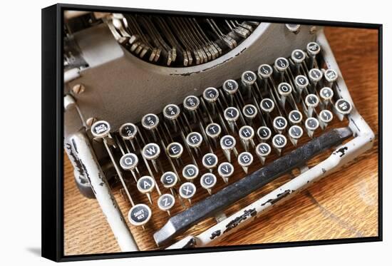 Vintage typewriter in a consignment store in Santa Fe, New Mexico.-Julien McRoberts-Framed Stretched Canvas