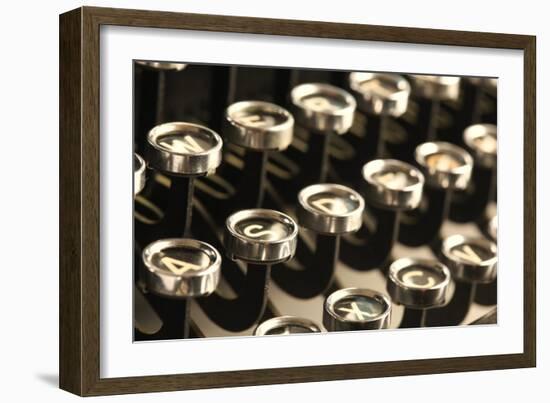 Vintage Typewriter Keys-SSilver-Framed Photographic Print