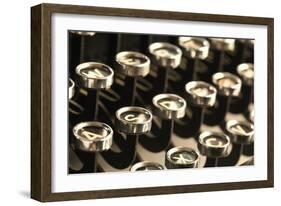 Vintage Typewriter Keys-SSilver-Framed Photographic Print