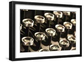 Vintage Typewriter Keys-SSilver-Framed Photographic Print